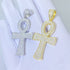 Round Ankh Cross S925 Silver Moissanite Iced Pendant Necklace