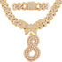 Bling Butterfly Letter Cuban Link Chain