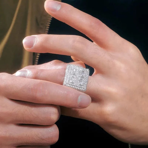 S925 Silver VVS Moissanite Champion Iced Ring
