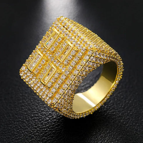 S925 Silver VVS Moissanite Champion Iced Ring