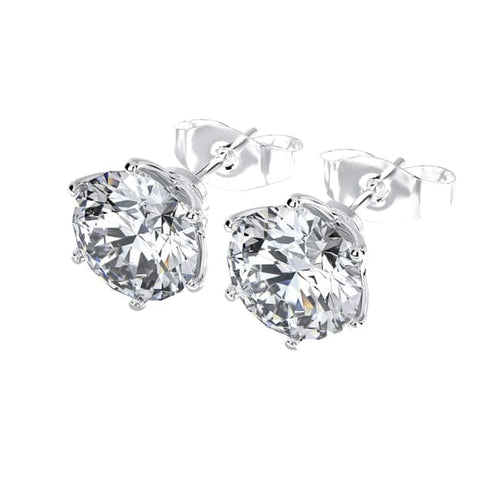 Classic 925 Sterling Silver 0.1-1 VVS Carat Moissanite Stud Earrings
