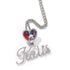 Custom Heart Photo Pendant with Cursive Letter Pendant Necklace