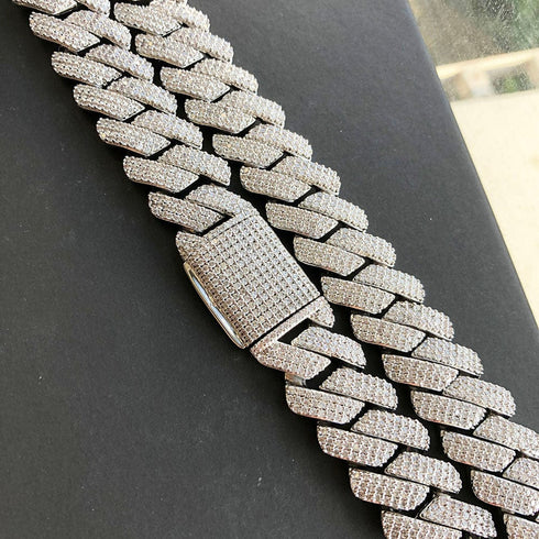 Thicc 18mm Diamond Prong Cuban Chain + FREE Diamond Prong Cuban Bracelet