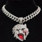 VVS Jewelry Grizzley Half Tee Half Beast Iced out Cuban Pendant Chain