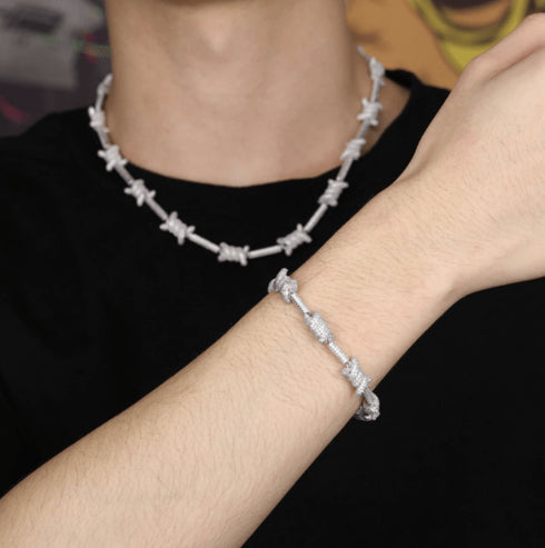 18K Gold/Silver Micro Pave Knot Cuban Chain + FREE Bracelet Bundle