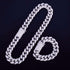 18k Gold/Silver Cuban Link Chain Set – Iced Out Necklace & FREE Bracelet