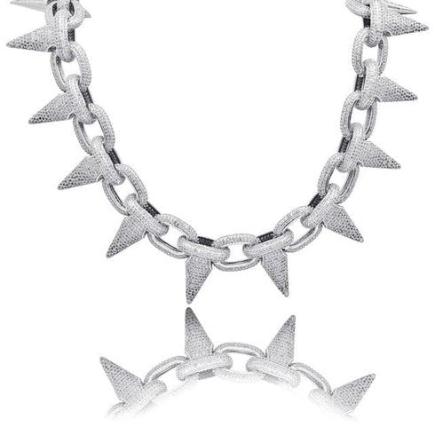 Iced Out Babe Rivet Spike Necklace