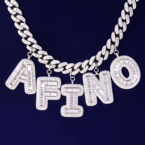 VVS Jewelry 10mm Custom Name Cuban Baguette Chain