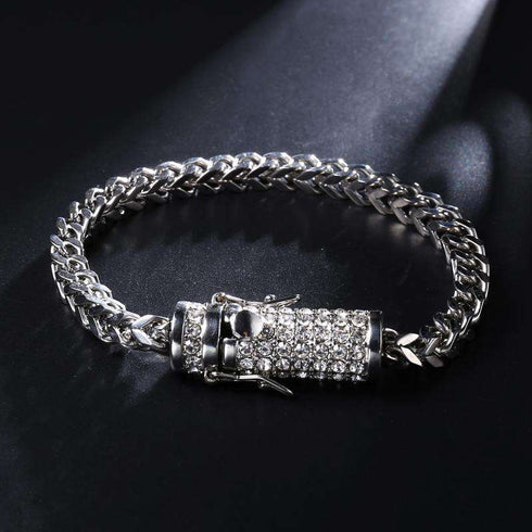 Gold/Silver Chain Bracelet With Blinged Out Clasp