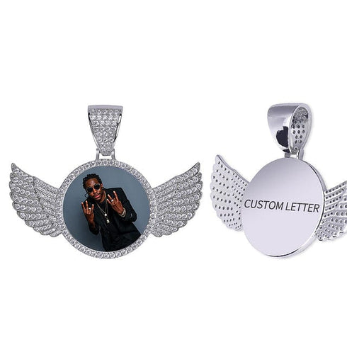 VVS Jewelry Iced Name Engraved Custom Circle Photo Chain
