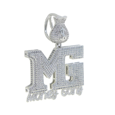 Iced Out Money Gang Badge Pendant Chain