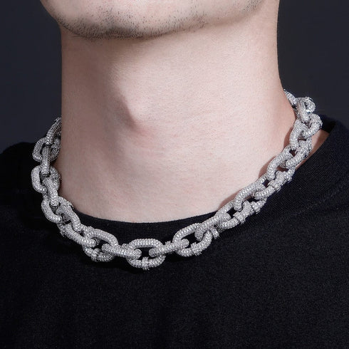 VVS Jewelry Gold/Silver 17mm Thicc AF Micropave Miami Cuban Chain