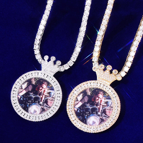 VVS Jewelry Crowned Baguette Photo Chain