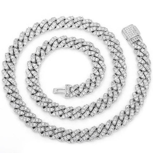 6mm/8mm Iced Out Miami Cuban Chain + FREE bracelet Bundle