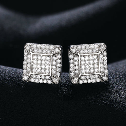 925 Sterling Silver VVS1 Halo Moissanite Earrings