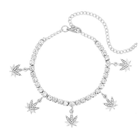 Adjustable Maple Leaf Tennis Anklet