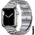 Black/Silver Metal Apple Watch Band with Folding Buckle