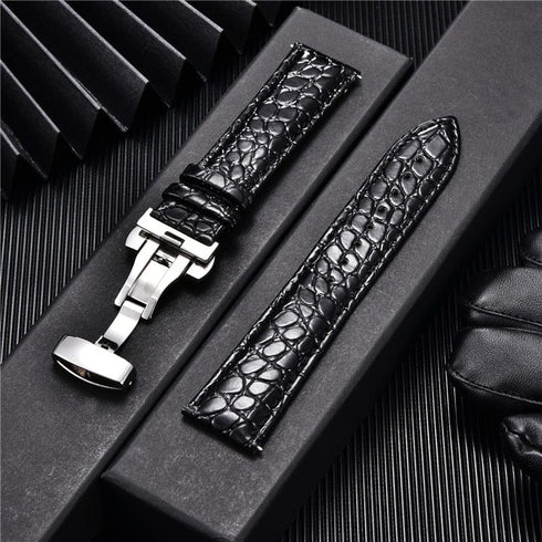 Crocodile Pattern with Automatic Buckle Men Watch Strap
