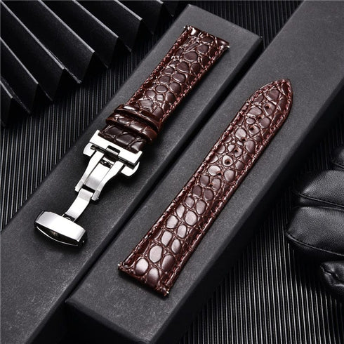 Crocodile Pattern with Automatic Buckle Men Watch Strap