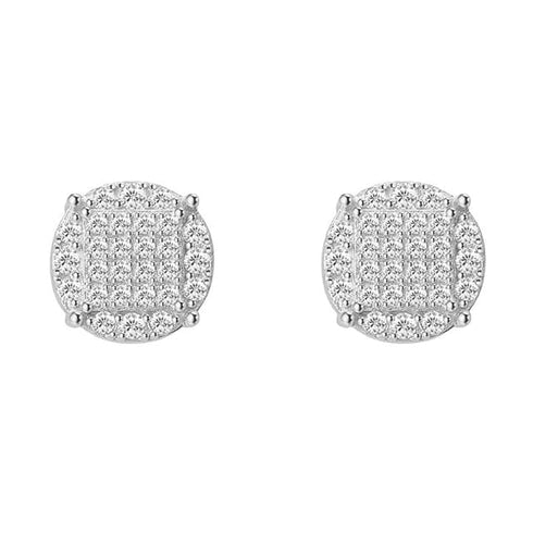 925 Silver Moissanite Iced Stud Earrings