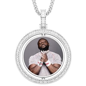 VVS Jewelry Custom Rotating Photo Medallion Pendant Chain