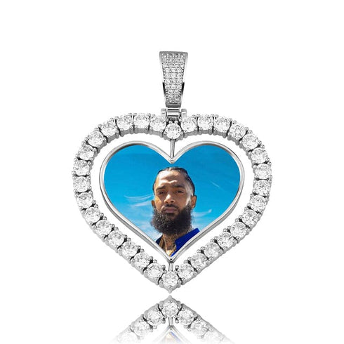 VVS Jewelry Custom Double-Sided Heart Photo Chain