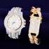 40mm Dial Iced Baguette Military Watch with Cuban Bracelet Bundle