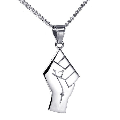 Gold BLM Raised Fist Necklace