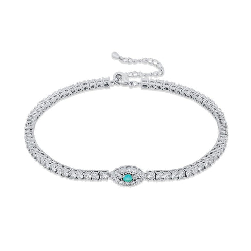 Iced out Evil Eye Anklet