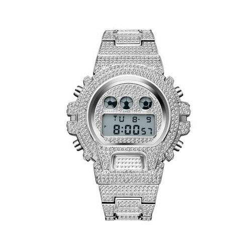 Iced Out G-Shock Style Digital Watch