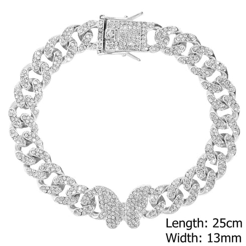Iced Out Miami Cuban Butterfly Anklet