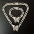 Icy Cuban Butterfly Choker Necklace + FREE butterfly bracelet