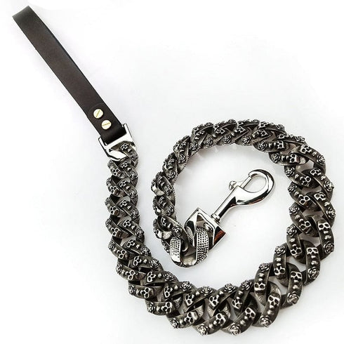 Thicc Skull Face Cuban Link Dog Leash