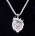 14k Gold Plated Fluorescent Lion Head Pendant Necklace