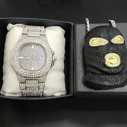 Mask Off Pendant Chain with Watch Bundle