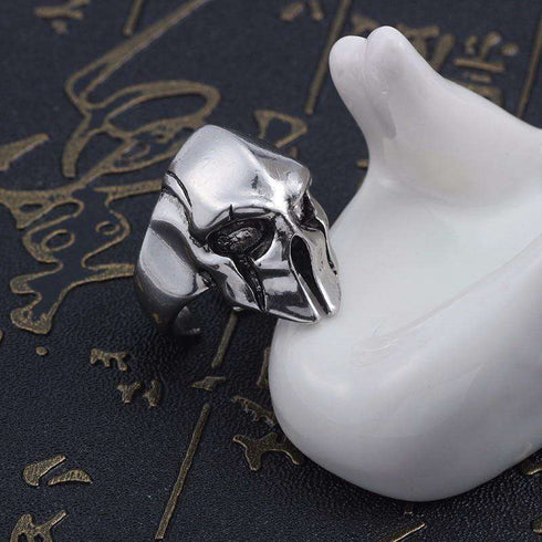 Silver Punk Skull Ring