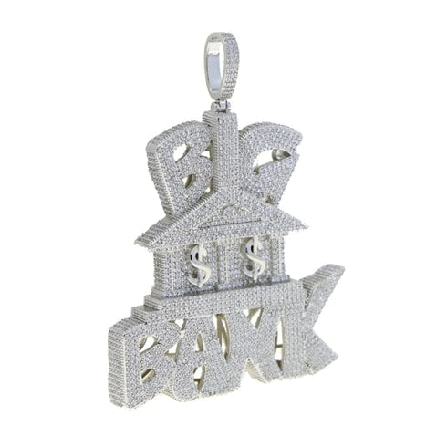 Iced Out Micropave "Big Bank" Pendant Chain