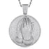 VVS Jewelry Micro Pave Circle Praying Hands