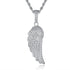 Fully Iced Out Angel Wings Charm Necklace