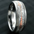 Silver Rose Gold Arrow Tungsten Carbide 8MM Band Ring