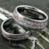 Silver Rose Gold Arrow Tungsten Carbide 8MM Band Ring