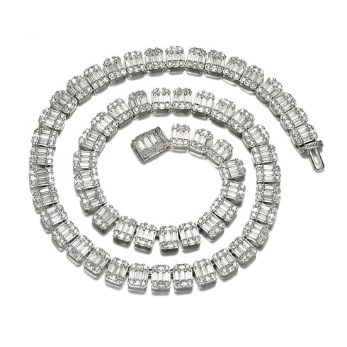 VVS Jewelry 9MM Baguette Tennis Chain + FREE bracelet
