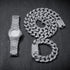 VVS Jewelry Cuban Chain & Cuban Bracelet + Free OG Bust Down Watch