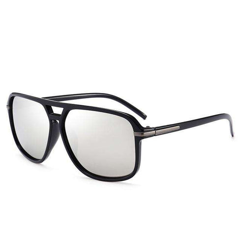 Stuntin' Black Square Frame Oversized Sunglasses