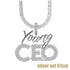 Young CEO Two Tone Iced Pendant Necklace