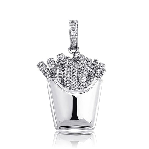 Icy Fries Bling Pendant Necklace