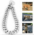 Silver Titanium Cuban Link Dog Collar