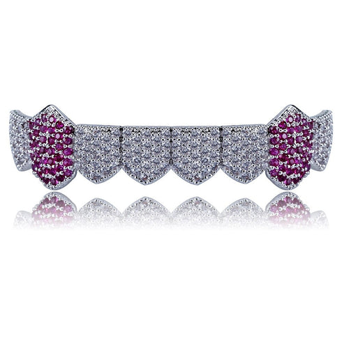 Two-tone Purple Fully Iced Grillz