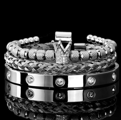VVS Jewelry Fit For a King 3pc Gold Bangle Set