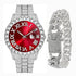Fully Iced Bling Watch + Cuban Bracelet Bundle